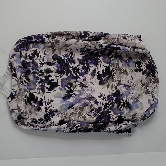 Simply Vera Vera Wang watercolor v-neck blouse convertible sleeves size Small - Picture 8 of 11